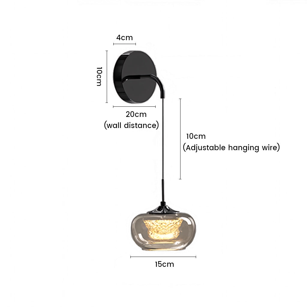 Duncan Modern Smoked Grey Glass Wall Sconce