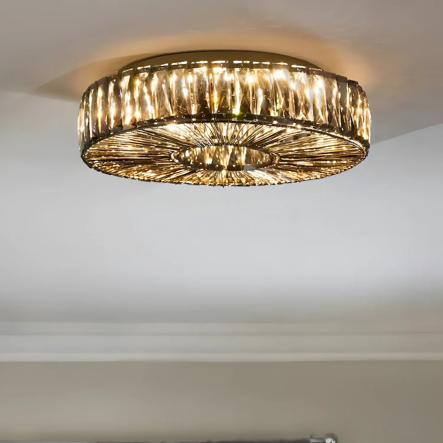Zephyra Round Clear Glass Ceiling Light